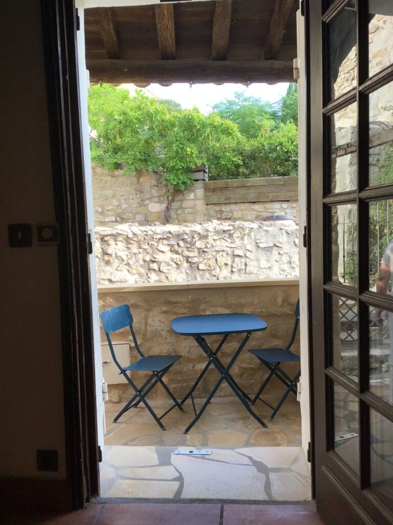 La terrasse vue de l'intérieur